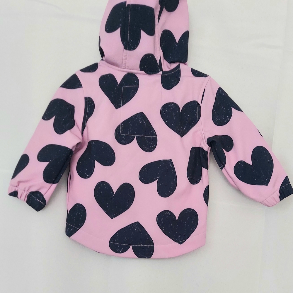 Cat & Jack Pink & Navy Blue Hooded Raincoat Baby Girls Size 12Month Girlhoodcore - Picture 8 of 9